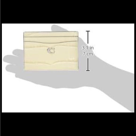 BNWT Coach Beige Croc-Embossed Card Holder $120 retail - Picture 3 of 6